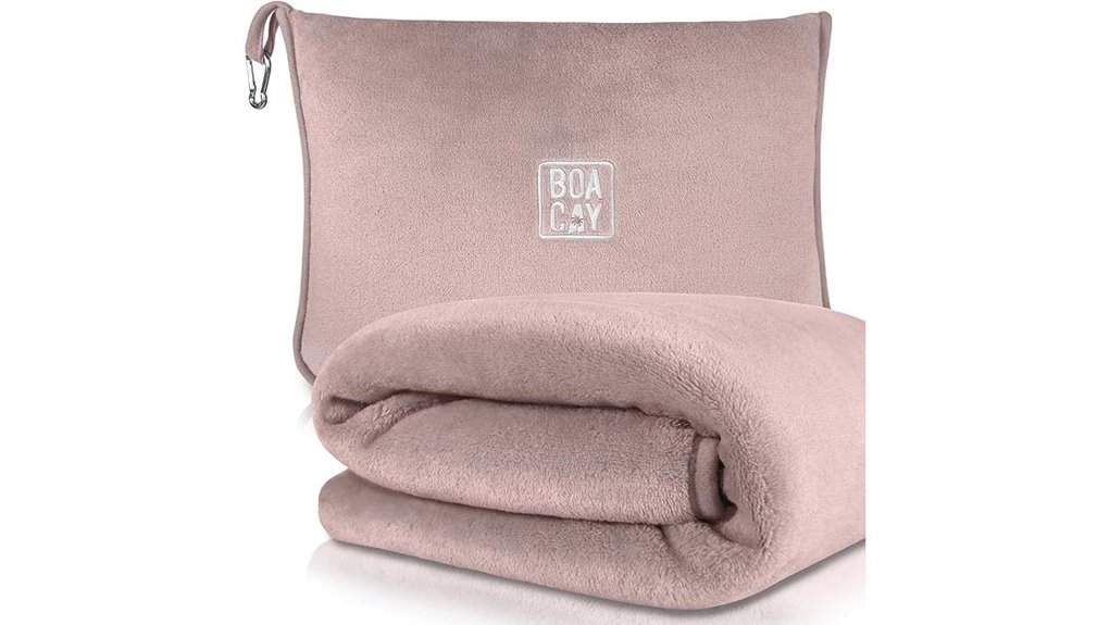 Travel Blankets Soft, Compact: Cozy Comfort for Cold Flights 15 compact blanket pillow clip