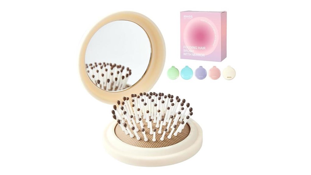 Best Foldable Travel Hair Brushes with Mirrors for On-the-Go 6 compact foldable hair brush