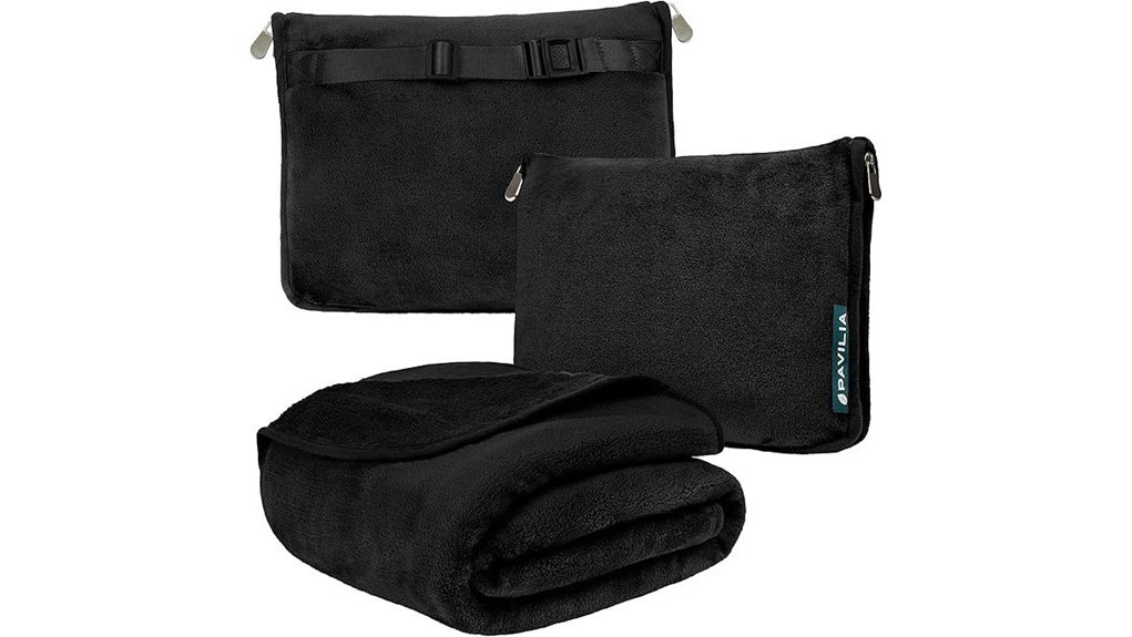 compact travel blanket pillow