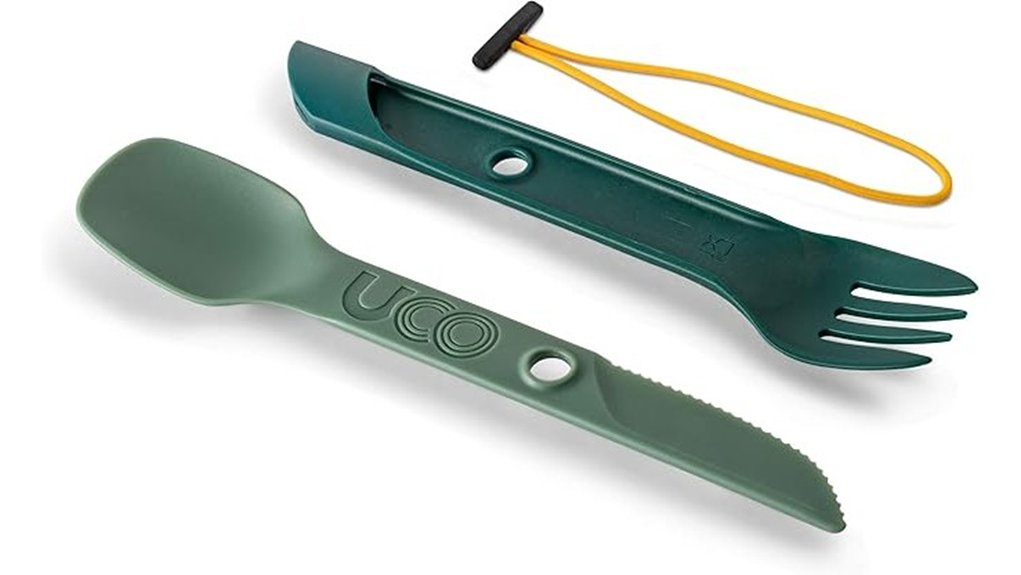 compact two piece camping utensil