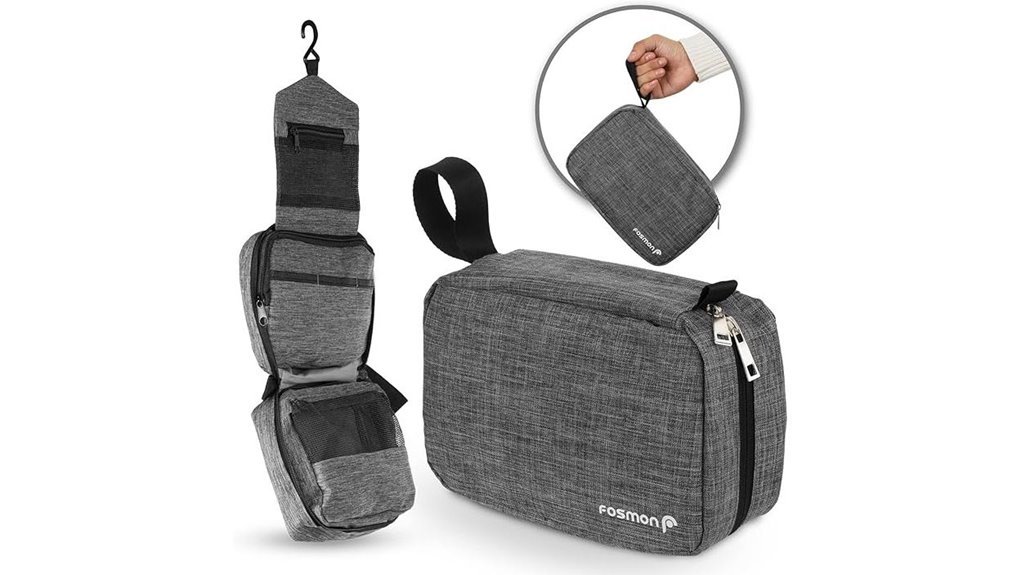 compact water resistant toiletry bag