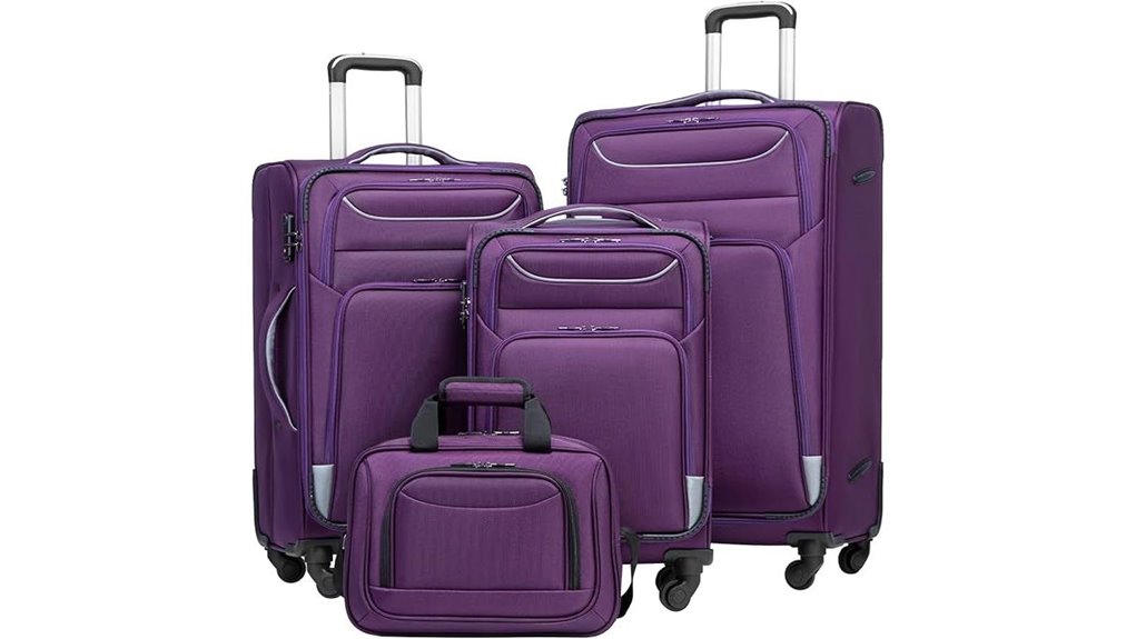 coolife 4 piece tsa luggage