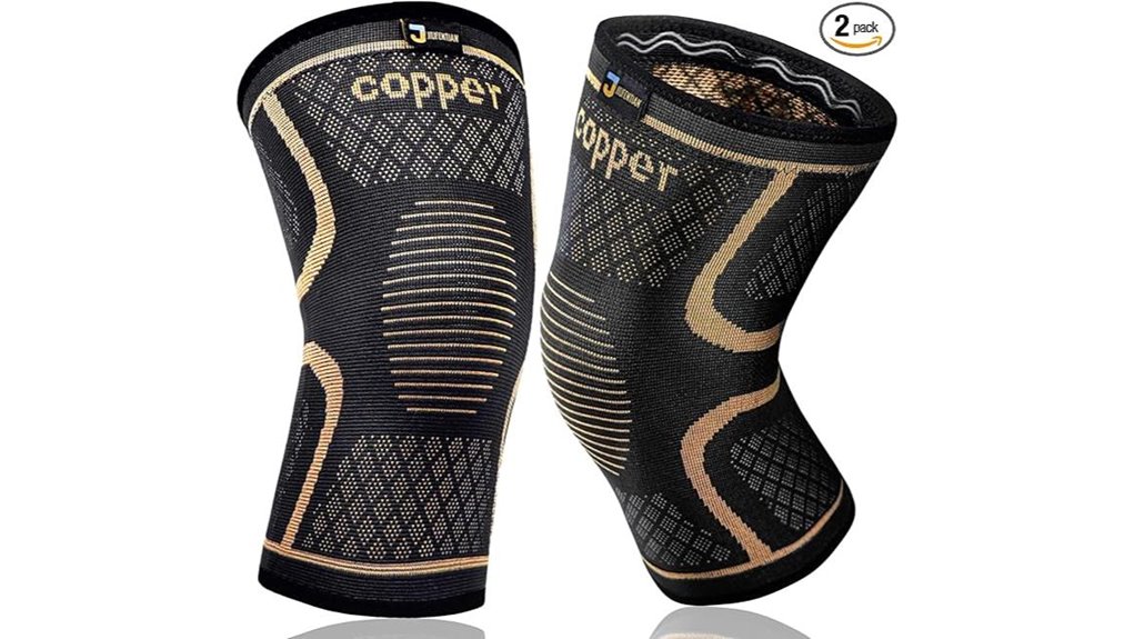 copper knee braces 2 pack