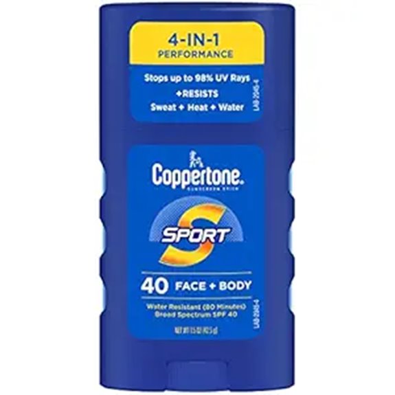 Body Sunscreens for Travel (Water-Resistant) That Protect Skin 14 coppertone sport spf40 stick