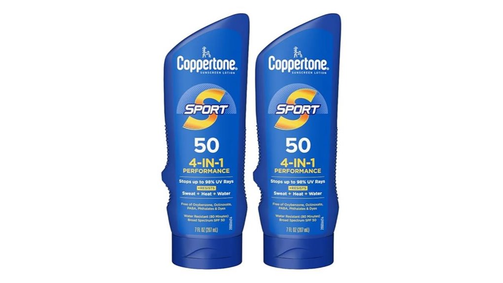 Top Body Sunscreens for Sweat-Resistant Sports Days 13 coppertone sport spf50 pack