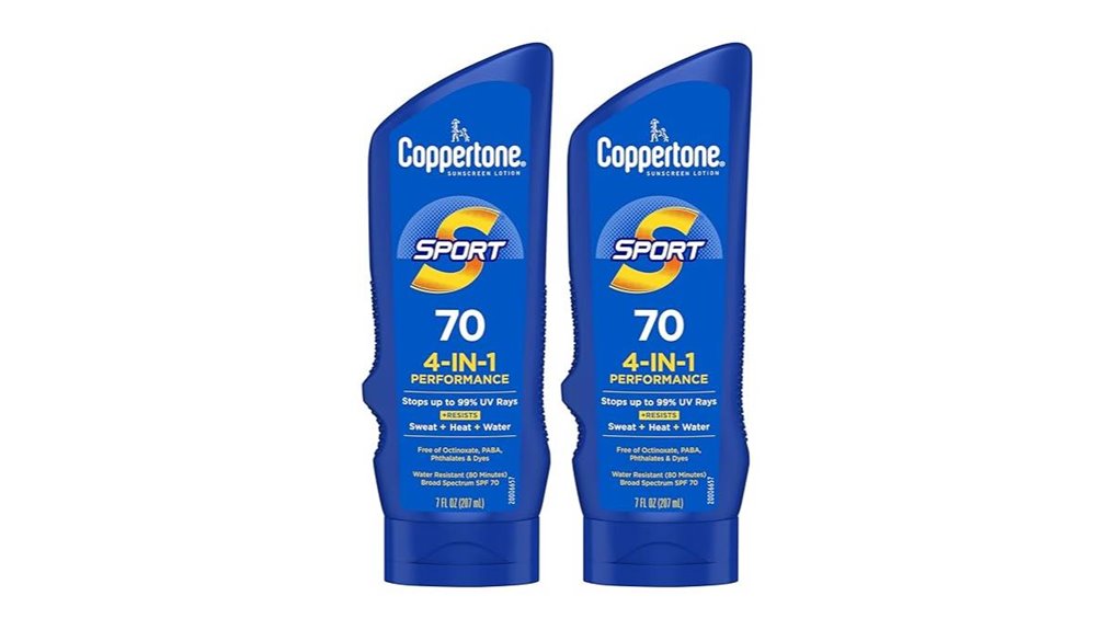 Top Body Sunscreens for Sweat-Resistant Sports Days 10 coppertone sport spf70 pack