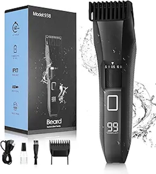 Best Travel Beard Trimmers with Compact Locking Switches 7 cordless waterproof 20 length trimmer