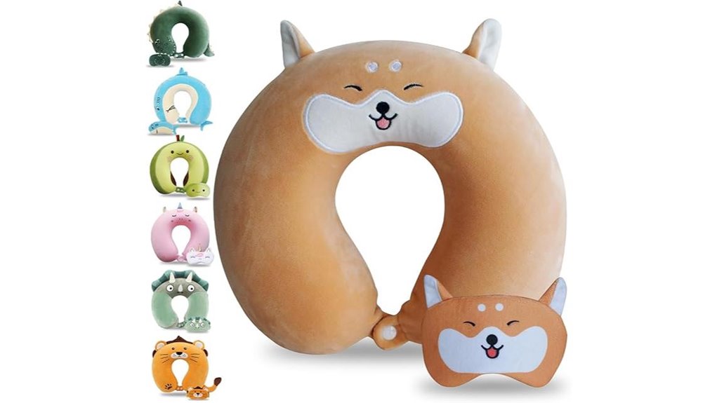 Kids Neck Pillows That Keep Slumps at Bay 3 corgi travel pillow mask