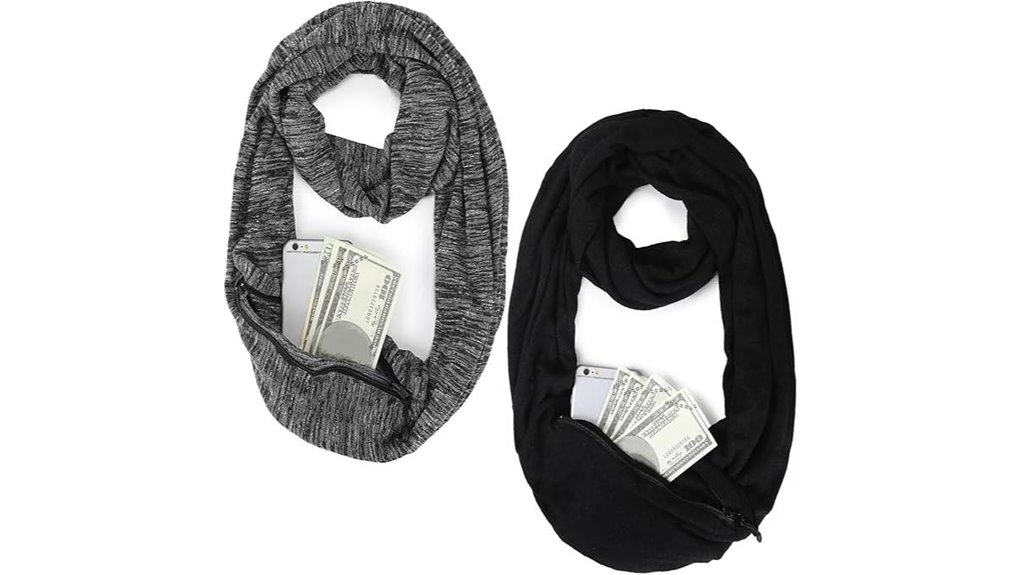 Hidden‑Pocket Scarves Keep Lightweight Items While You Travel 6 coume infinity travel scarf