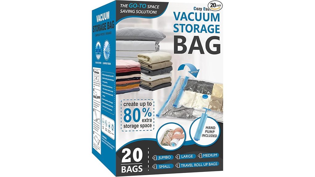 Simple Compression Bags That Keep Bulky Clothes Neat 2 cozy 20 pack bedding vacuum