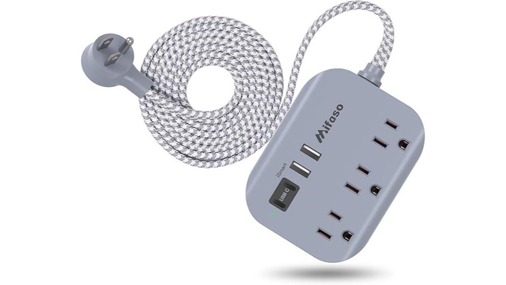 Long Charging Cables With Extra Reach for Hotel Beds 6 cruise ship 3ft powerstrip