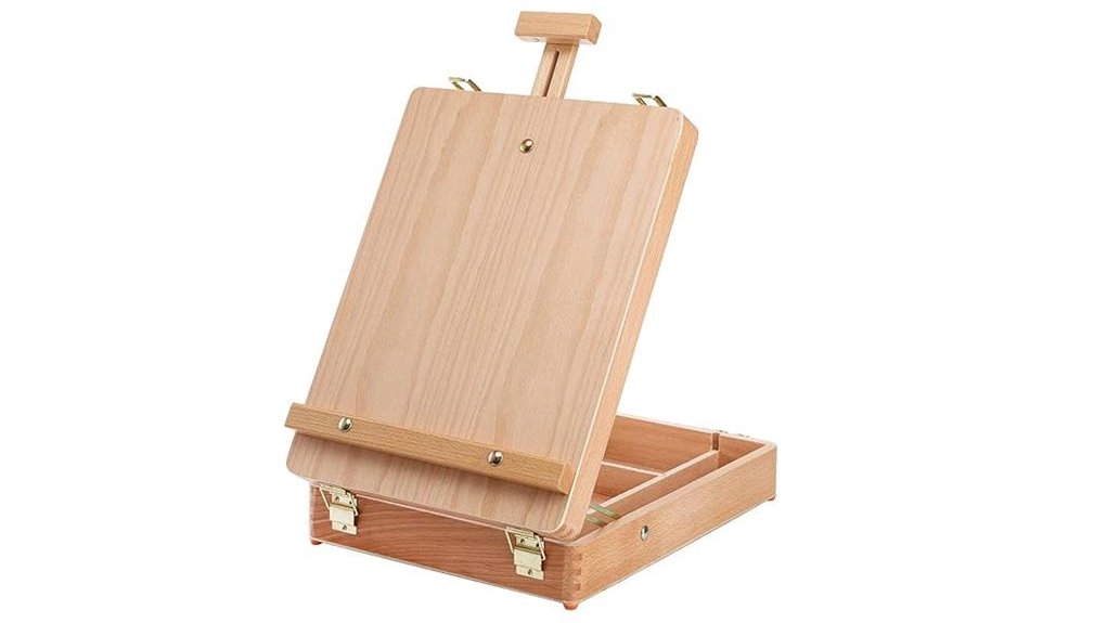 Best Travel Easels (Lightweight Tabletop) for Artists On Move 3 deayou beechwood easel storage
