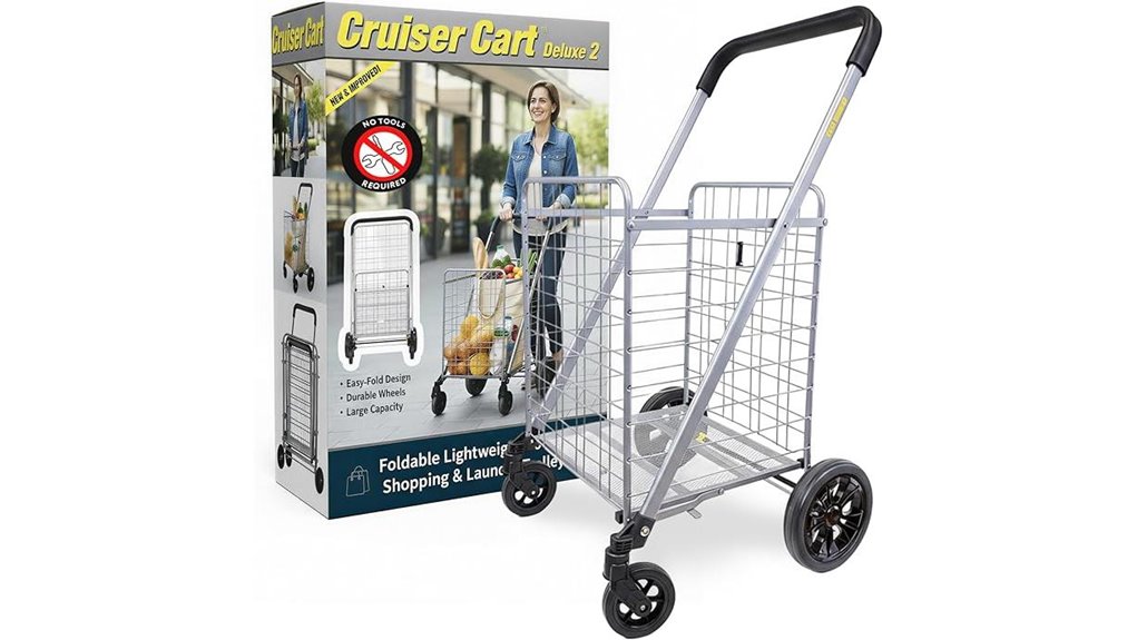 Packable Shopping Carts for City Markets Make Hauling a Breeze 14 deluxe folding 100lb cart