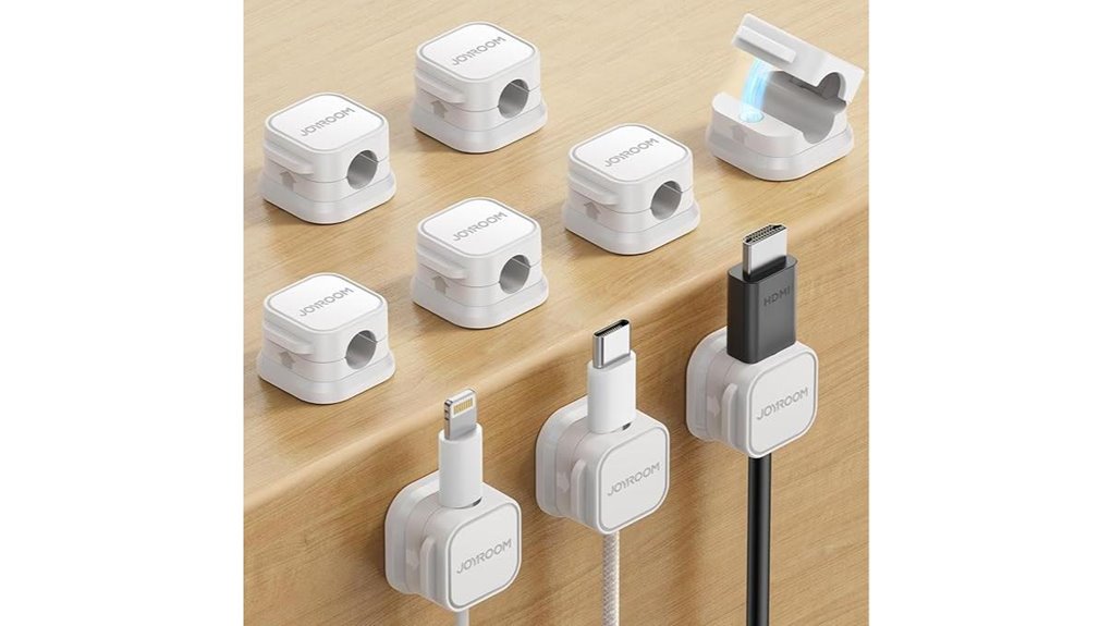 Hotel Desk Setup Hacks: Magnetic Cable Clips That Keep It Tidy 1 desk magnetic 9 pack clips
