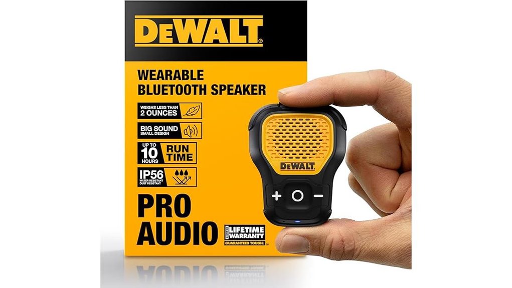 Best Compact Bluetooth Speaker (clip-on) Picks for Music Lovers 10 dewalt wearable bluetooth speaker