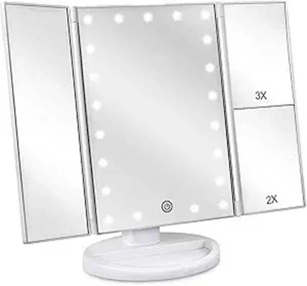 deweisn tri fold led mirror