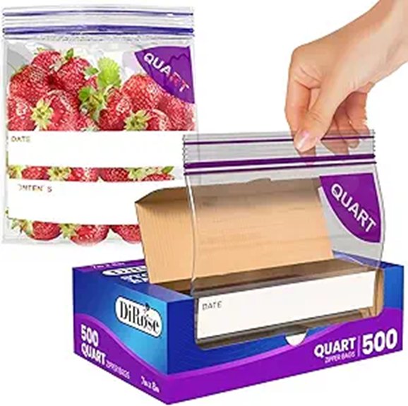 Clear Quart-Size Bags That Don't Split – Thick Seams 4 dirose 500 quart reclosable