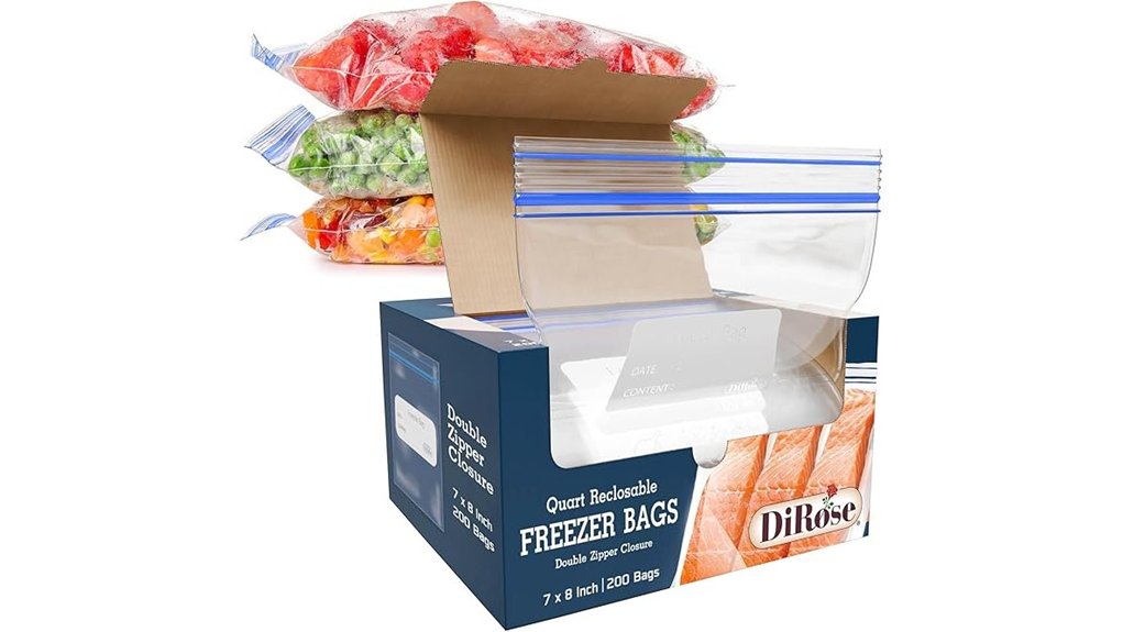 Clear Quart-Size Bags That Don't Split – Thick Seams 11 dirose airtight quart freezer