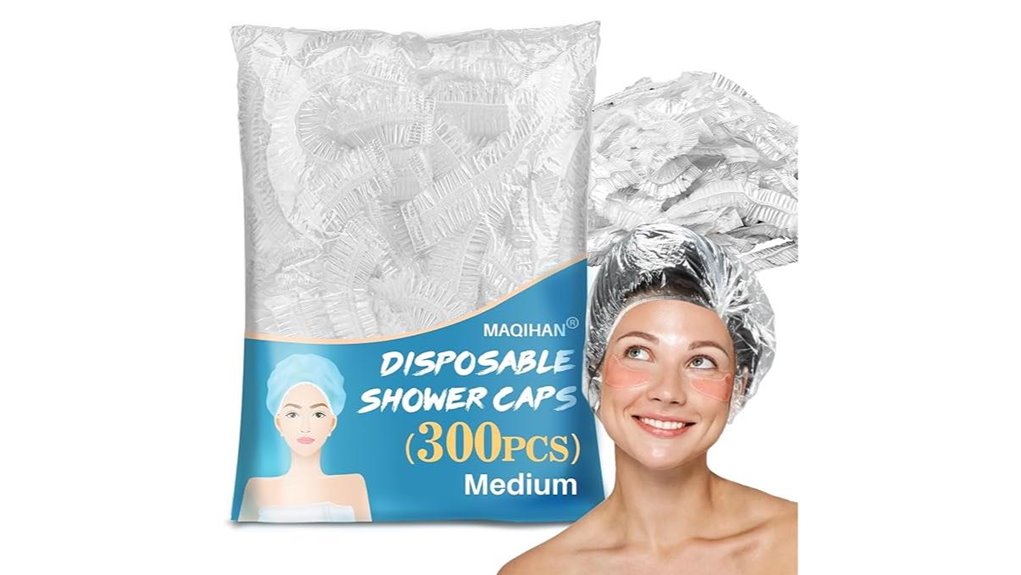 Disposable Toiletry Caps and Covers for Extra Leak Prevention 14 disposable clear shower caps