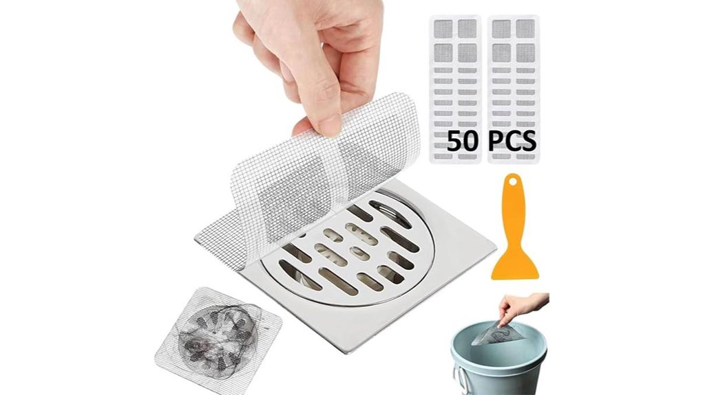 Disposable Shower Drain Covers for Travel Hair Catchers 9 disposable shower hair scraper