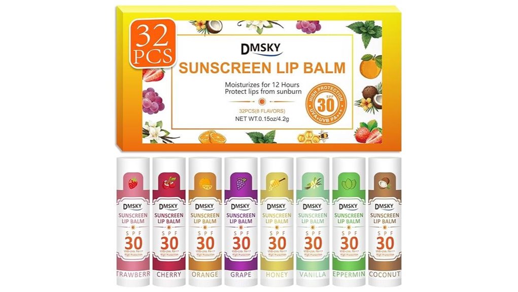 Top SPF Lip Balms for Beach Trips Without Weird Taste 13 dmsky spf30 32 pack sunblock