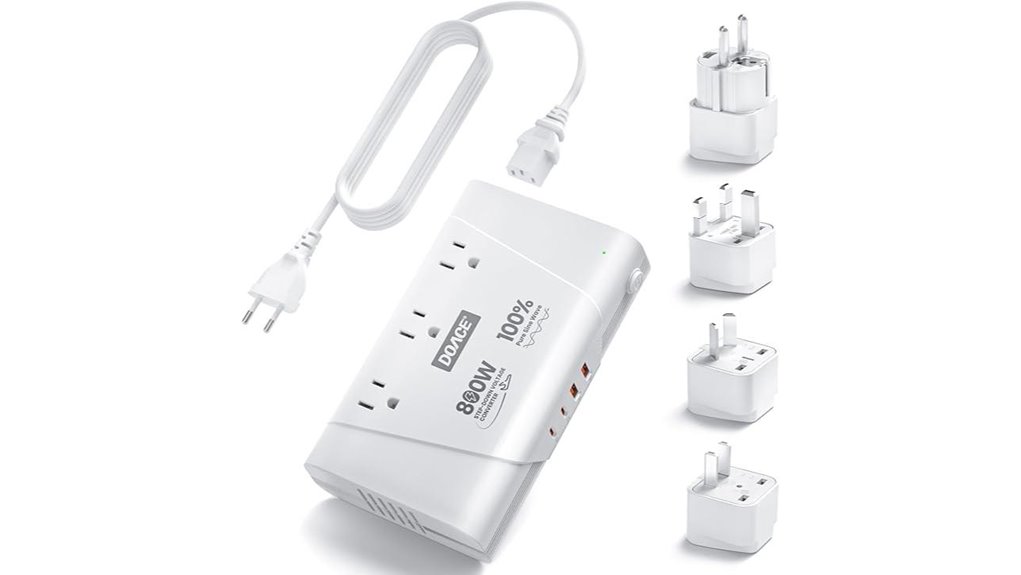 Best Travel Voltage Converters (for Hair Tools) That Keep You Safe 13 doace 800w 3 outlet converter