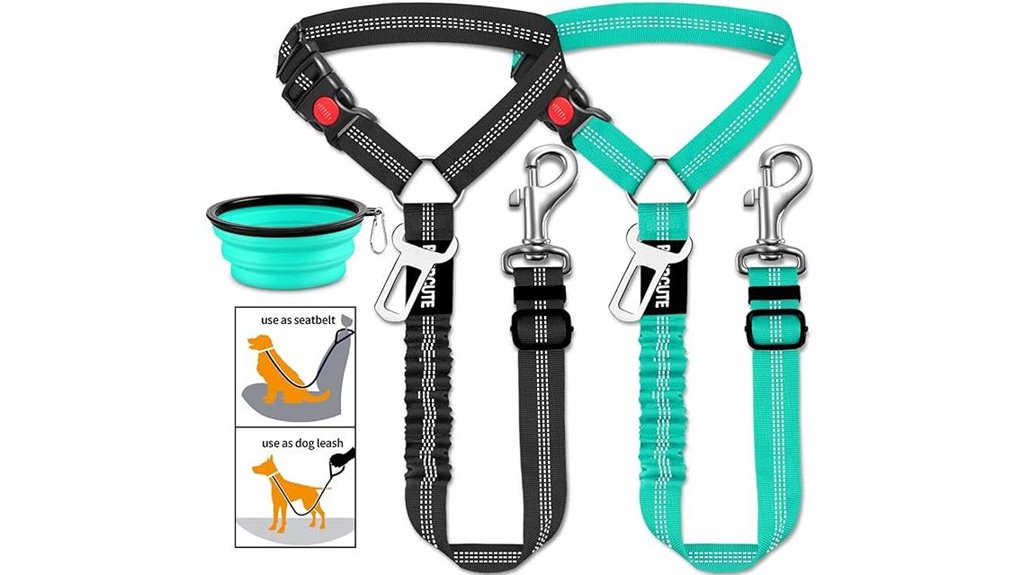 Pet Seat-Belt Harnesses That Keep Your Furry Safe on Trips 9 dog car seatbelt set