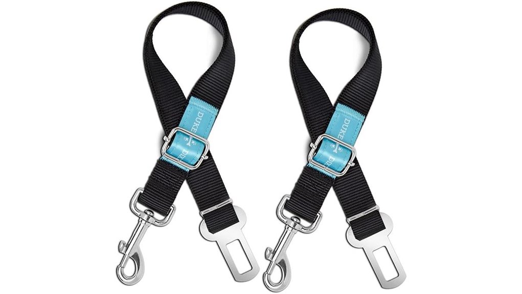 Pet Car Safety Tethers for Travel (Adjustable Length) Pet Safe 4 dog seat belt 2 pack