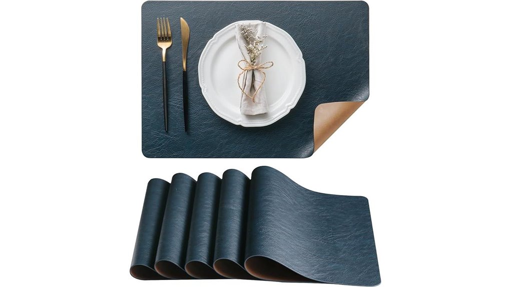 Stylish Placemat Set (Wipeable) That Keeps Dining Spaces Fresh 9 dolopl reversible faux leather