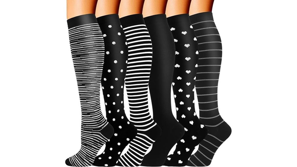 Top Compression Socks (Graduated 20-30 mmHg) for Long Journeys 8 double couple knee high compression