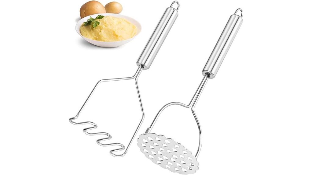 Top Potato Masher for Smooth, Creamy Mashed Potatoes 4 double heavy duty stainless masher