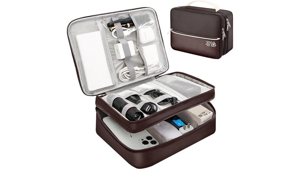 Best Travel Adapter Cases That Keep Parts Together 15 double layer waterproof cable organizer
