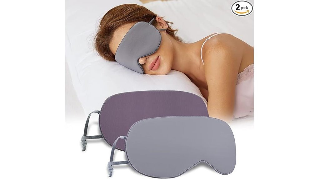 Best Sleep Masks for Side Sleepers: Flat, Soft Strap Comfort 2 double sided light blocking mask pair