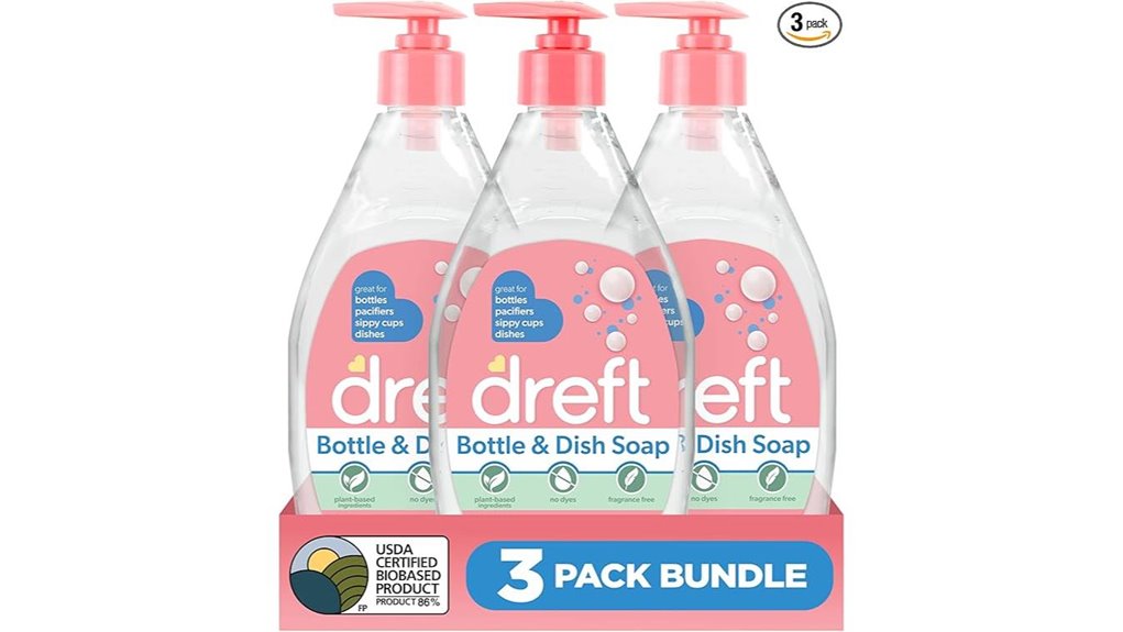 Best Mini Dish Soap Concentrate Bottle for Every Kitchen 4 dreft three pack baby soaps