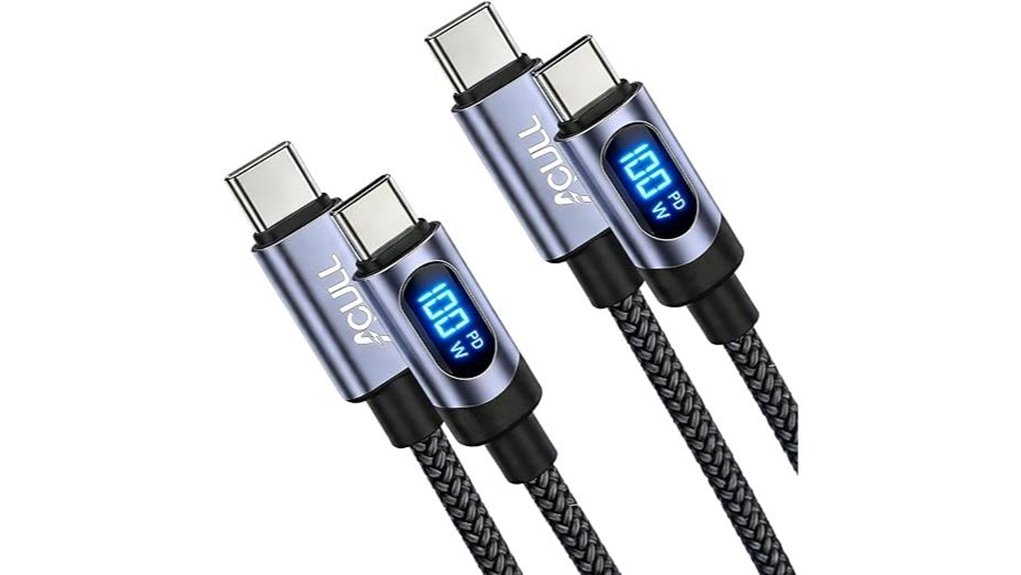 Top USB‑C Cables with Wattage Displays for Power‑Savvy Users 6 dual 100w led braided