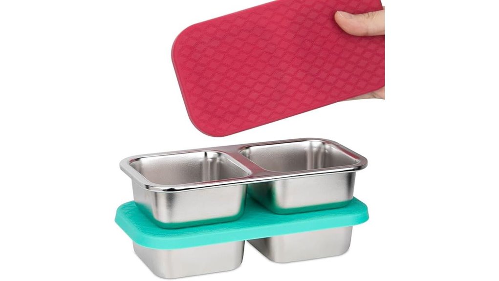 Reusable Snack Containers for Day Trips (Leakproof) Keep Fresh 5 dual 10oz snack containers