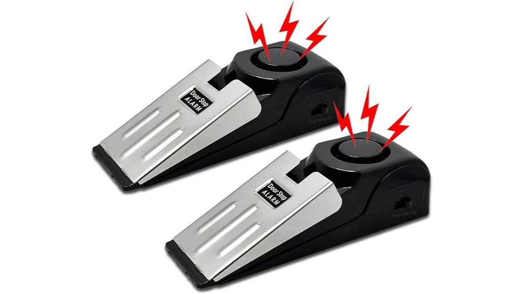 Compact Loud Door Wedge Alarms That Keep Hotel Rooms Secure 2 dual 120db door alarms