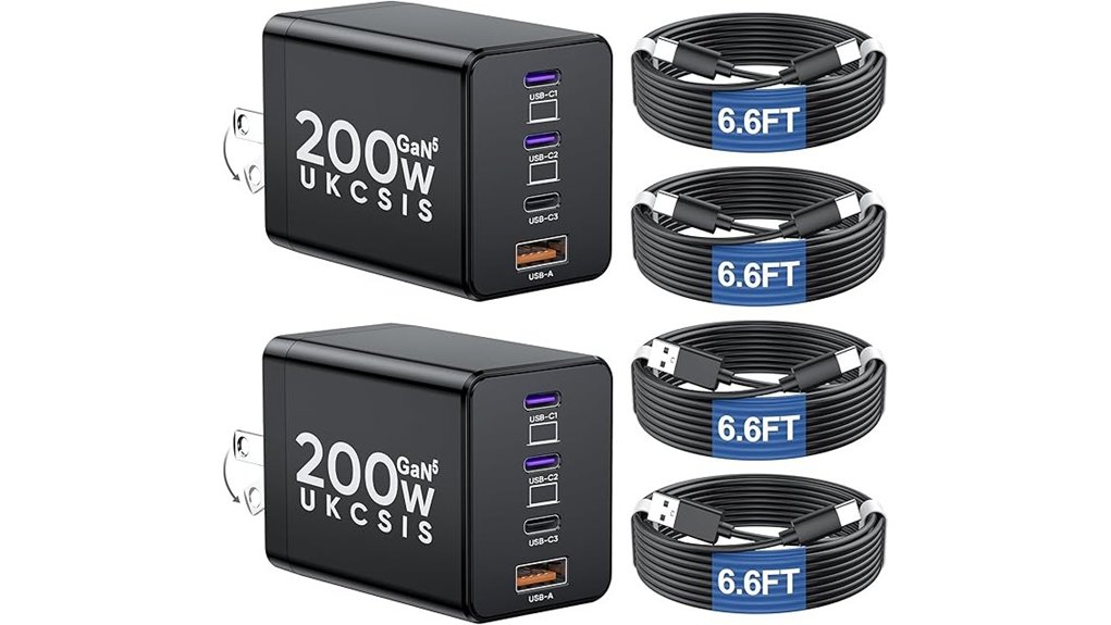Fast Wall Chargers Travel (GaN Multiport) Keep You Powered 12 dual 200w usb c gan