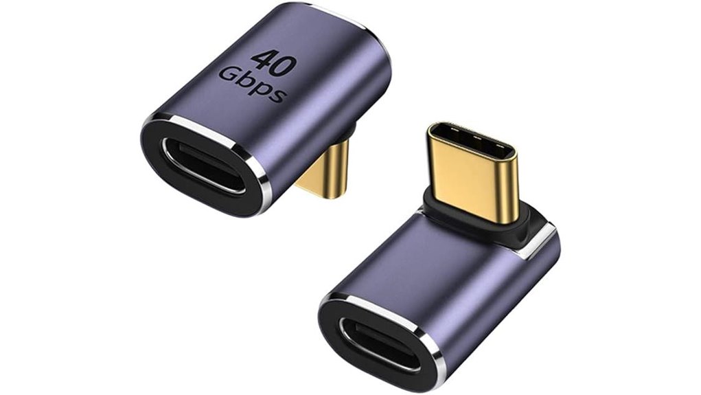 Highly Reliable USB-C Right‑Angle Adapter (Strain Relief) 12 dual 90 degree usb c pack