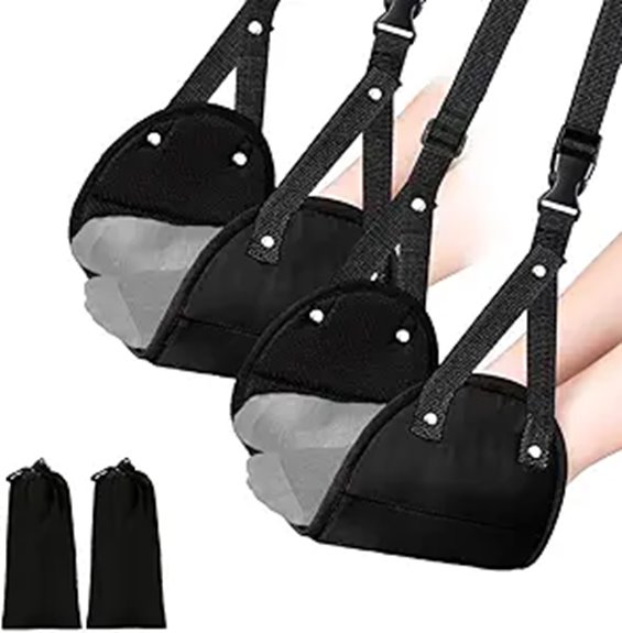 Compact Footrests for Flights That Offer Easy Hang 6 dual adjustable black foam