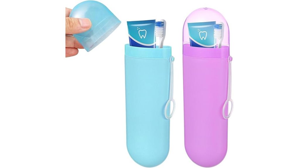Top Toothbrush Travel Cases (Ventilated Designs) To Keep Fresh 9 dual blue purple brush cases