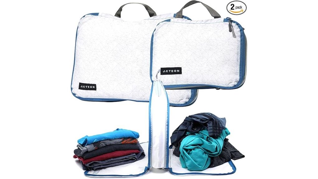 Top Packing Cubes With Compression & Divider for Clean/Dirty 2 dual compression separate zippers