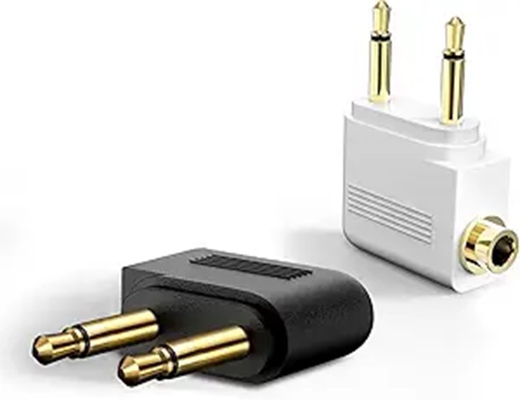 Best Airplane Headphone Adapters for Simple Travel Backups 12 dual gold plated 3 5mm adapter