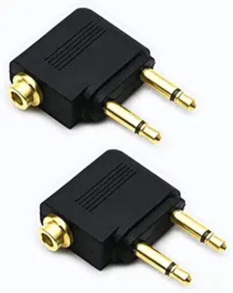 Best Airplane Headphone Adapters for Simple Travel Backups 8 dual gold plated airplane adapters