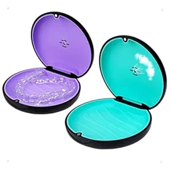 Vented, Crush‑Resistant Mouthguard Cases for Traveling 13 dual invisalign vented cases