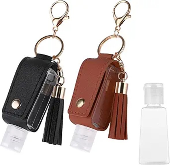 Top Clip‑On Refillable Hand Sanitizer Bottles You’ll Love 12 dual leather sanitizer keychain