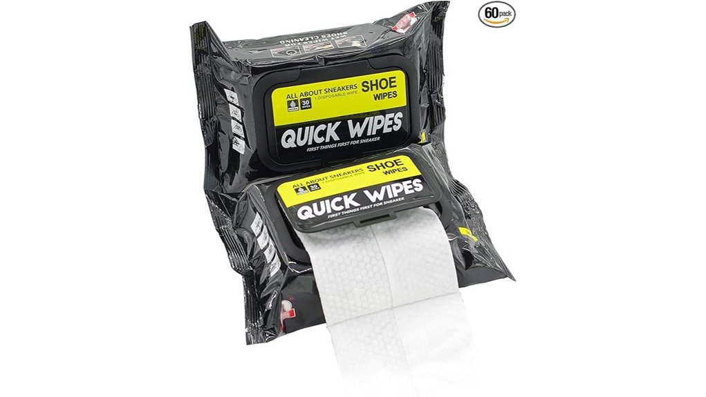 dual pack travel shoe wipes