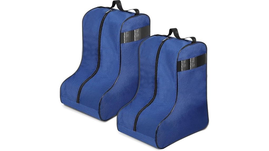 dual part blue boot bag