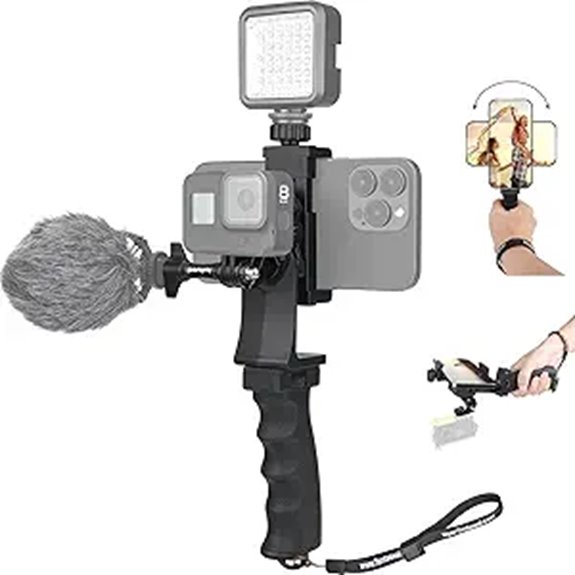Phone Grips for Travel Photography (Secure One-Hand) Shot Magic 13 dual phone camera stabilizer