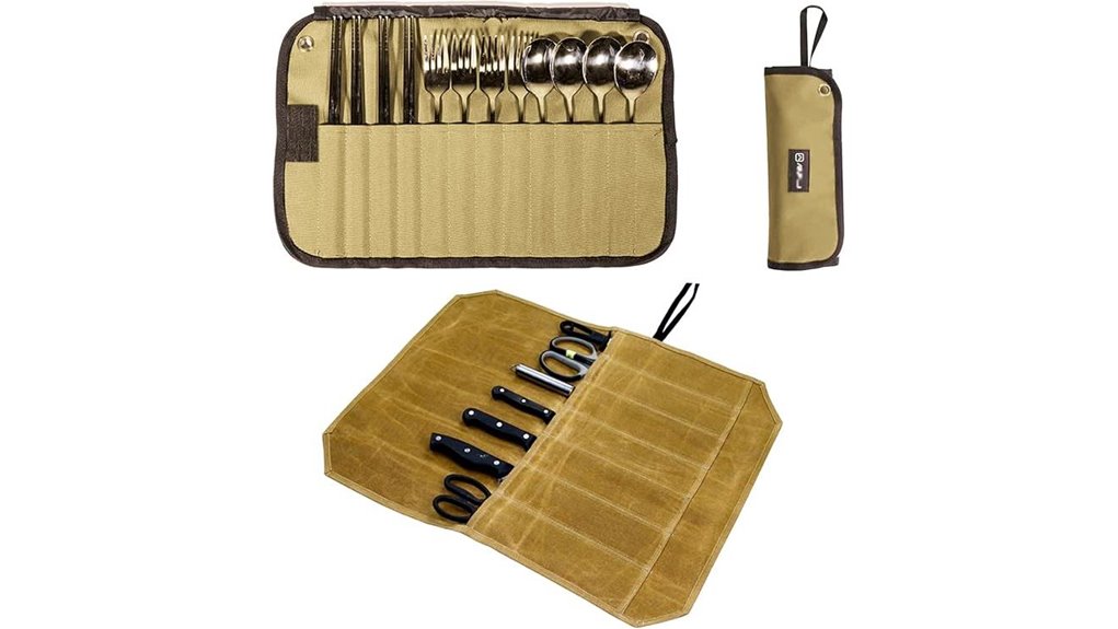 dual portable cutlery roll